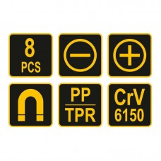 60782 VOREL Set surubelnite, 8 piese..